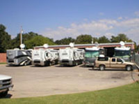 Parked Motor Homes with Satellite TV